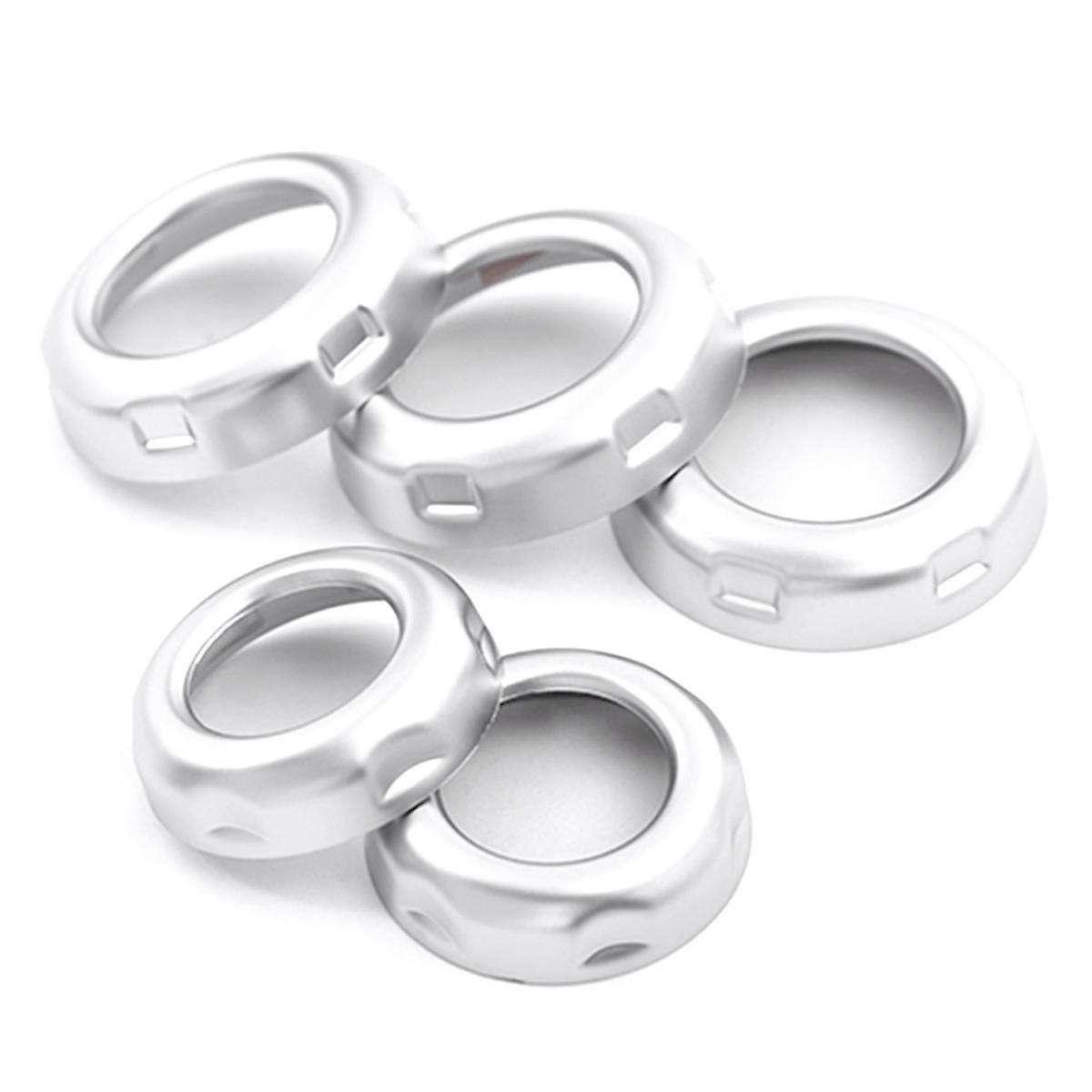 5 Pcs Chrome Volume & Air Conditioning Knobs Trim for 4 LR4 Range Sport