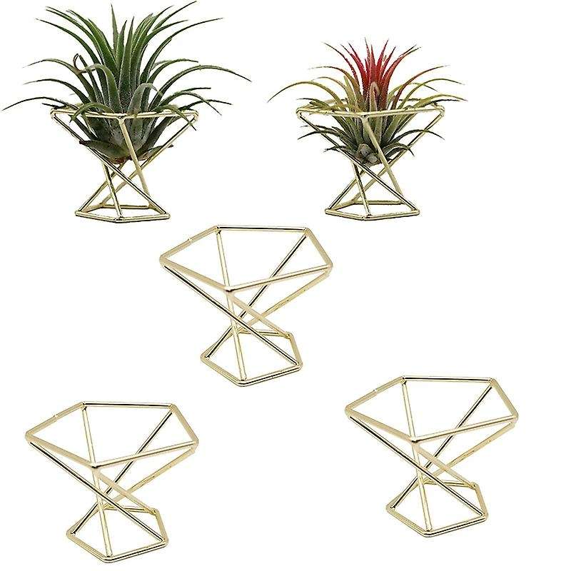 5 Pcs Geometric Air Plant Holder Airplants Rack Metal Plants Stand Planter Shelves Himmeli Decor Til