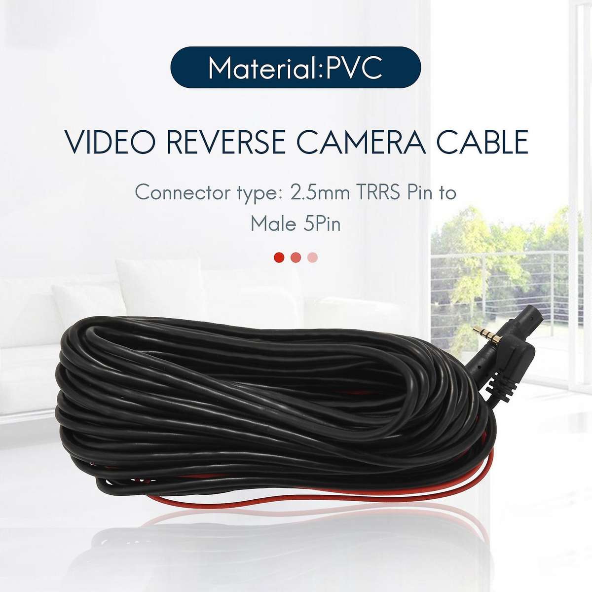 5 Pin 5 Hole 9 Meter Long Line Driving Recorder Rear Lens Extension Cable Compatible Driving Recorde