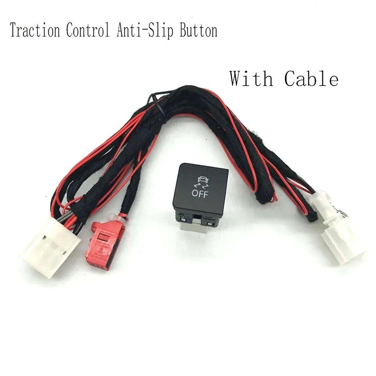 5 Set Car Esp Off Asr Tcs Switch Traction Control Anti- Button with Cable Wiring Harness Golf Mk6 6