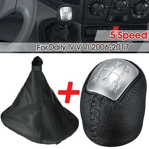 5 Speed Car Gear Shift Knob Shifter Lever with Gaiter Boot Cover for Daily 4 IV 2006 2007 2008 2009