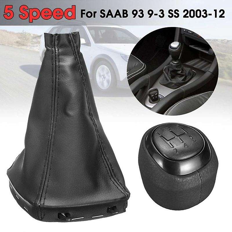 5 Speed Car Manual Shift Knob Shift Lever Boot Cover for SAAB 9-3 2003-2012 55566206 55353898