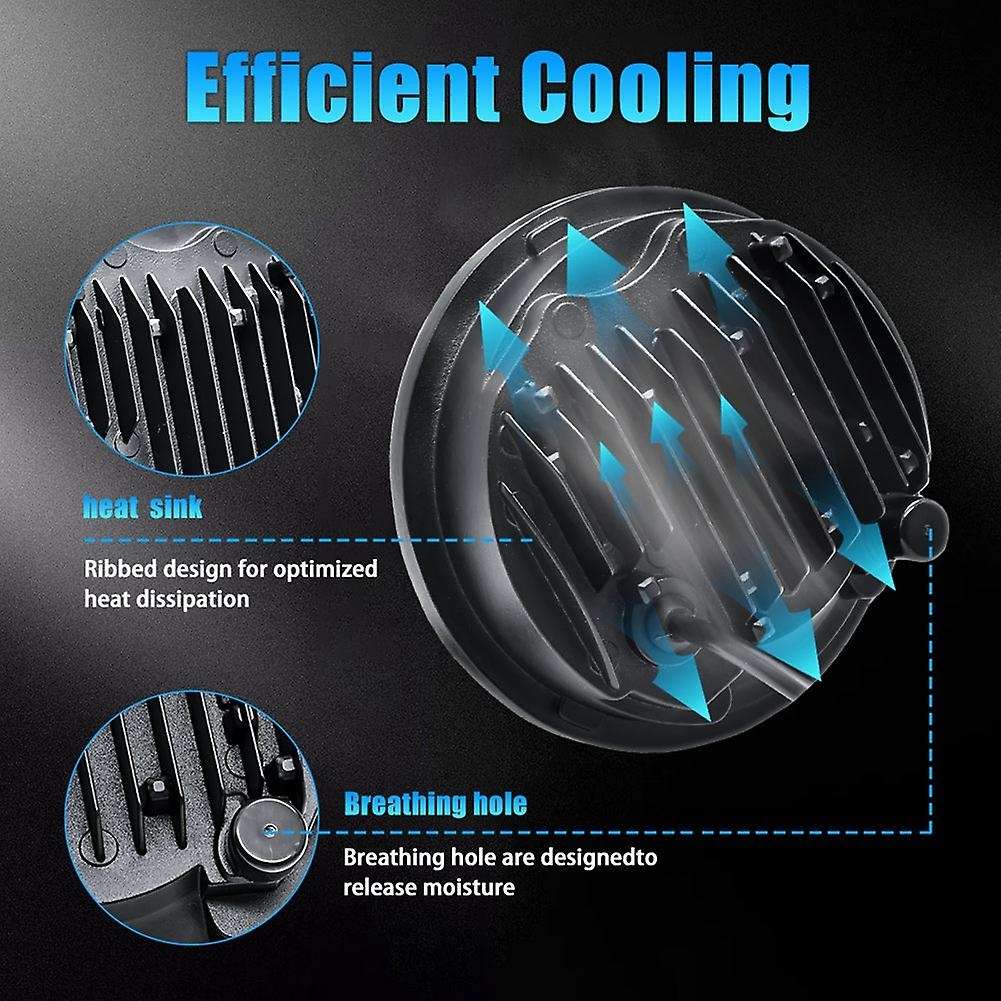 5.75 LED Headlight, 5-3/4 Motorcycle Headlight with White Halo DRL for Sportster Iron 883 Street