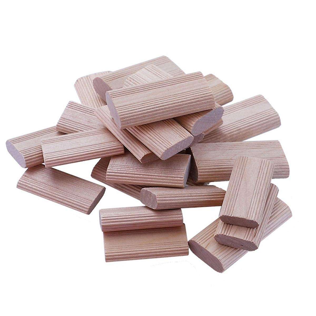 50 Pieces of 6mm Domino Wooden Dowel Connectors, Beech Wood Plugs, Woodworking Furniture Splicing Co