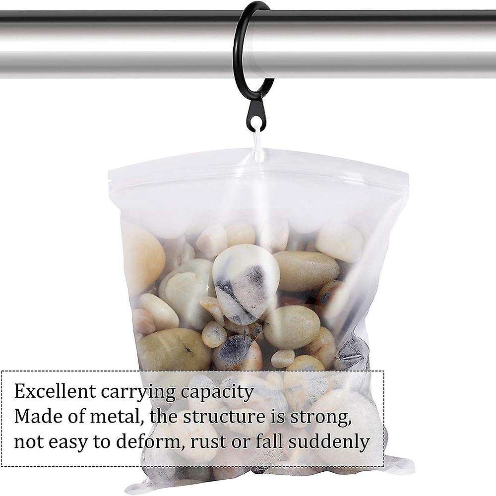 50 Set Metal Curtain Rings Drapery Curtain Hanging Rings with Plastic Curtain Hooks for Curtains An