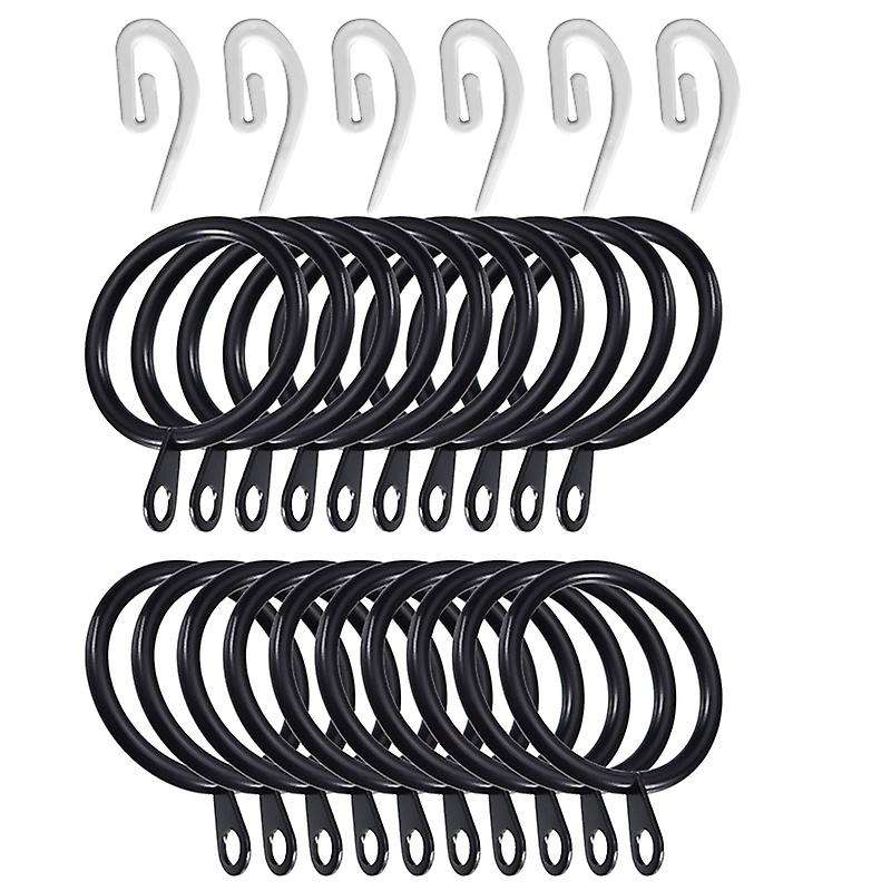 50 Set Metal Curtain Rings Drapery Curtain Hanging Rings with Plastic Curtain Hooks for Curtains An