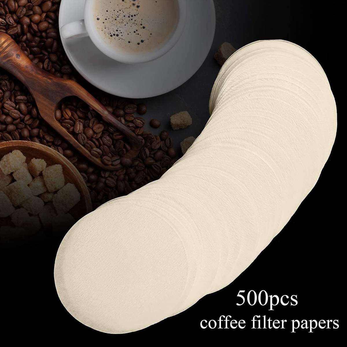 500 Pcs Replacement Paper Round Coffee Maker Disposable for Coffee and Espresso Makers