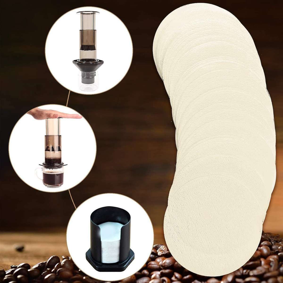 500 Pcs Replacement Paper Round Coffee Maker Disposable for Coffee and Espresso Makers