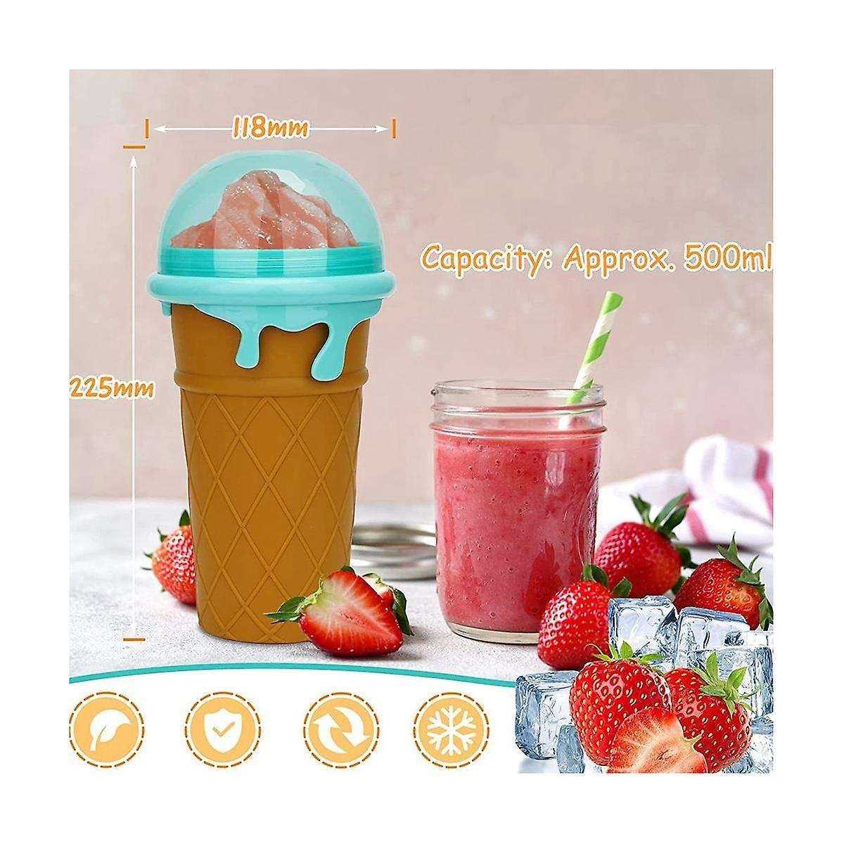 500ml Capacity Smoothie Cup Summer Shake Smoothie Cup, Diy Smoothie Cup with Lid and Straw, Quick-f