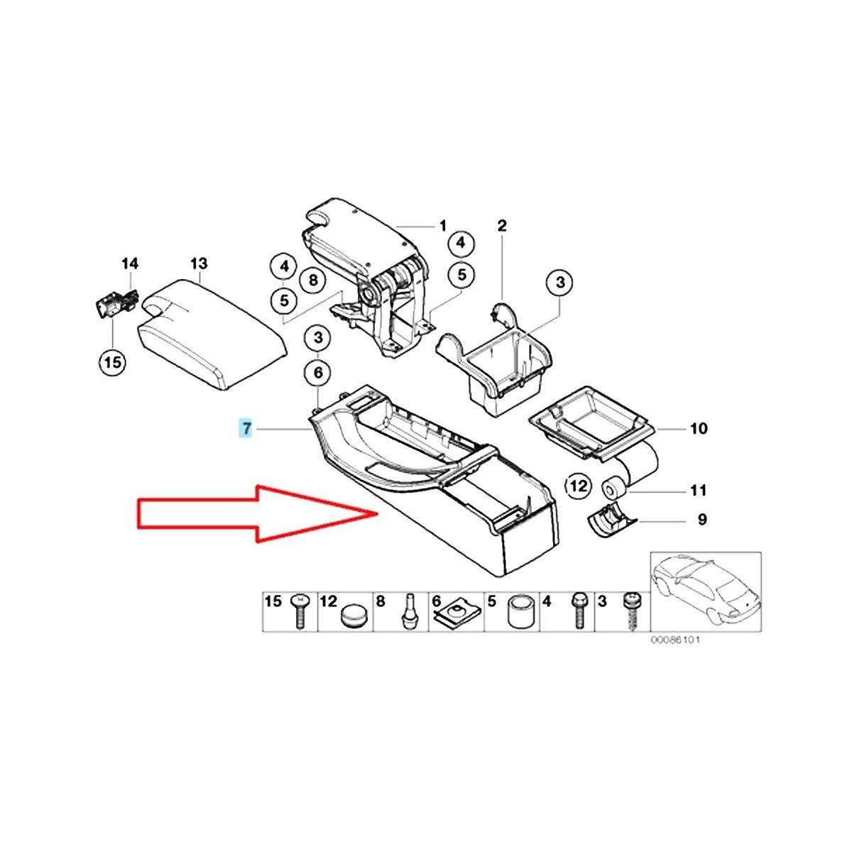 51168218306 Cup Holder Frame Center Console Drink Holder Center Tray Car for 3 Series E46 318i 320i