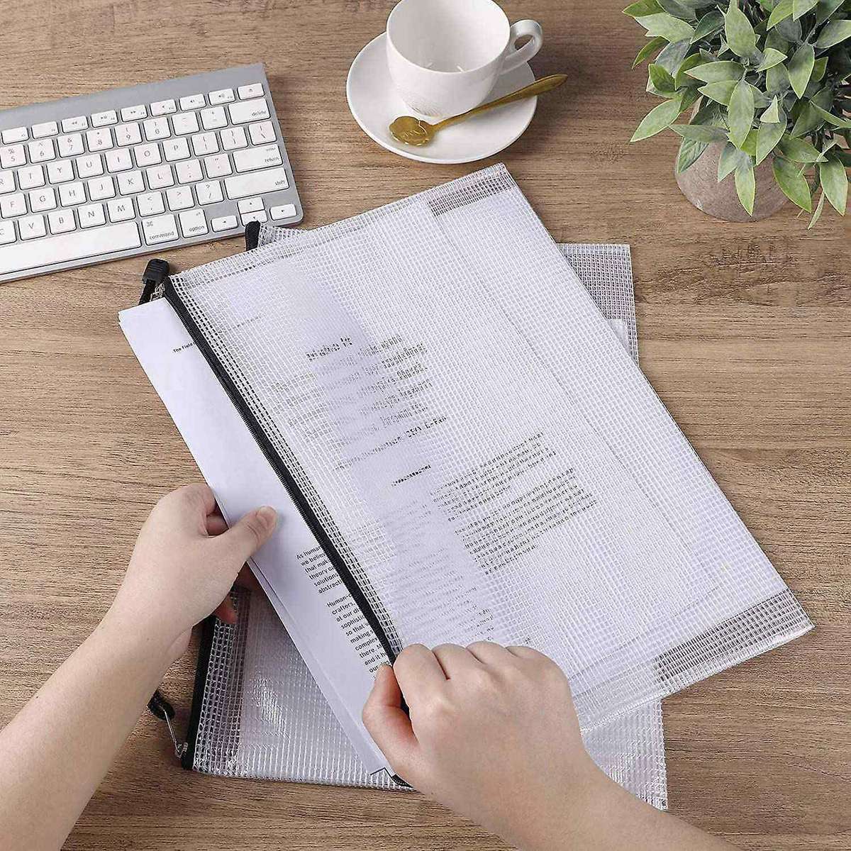 52Pcs Mesh Zipper Bag, A4 Folder Tabletop Game Bag with Zipper, Suitable for Classroom Office Travel