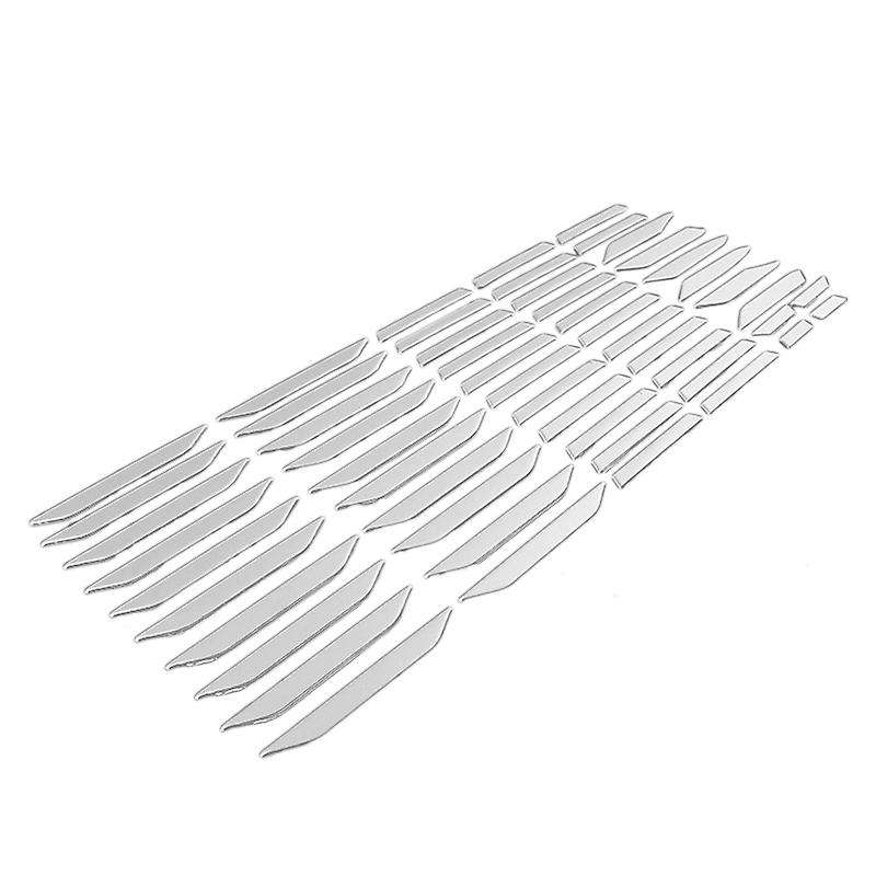 54PCS Stainless Steel 3D Front Grille Sticker Trim for 4 2019 2020 2021