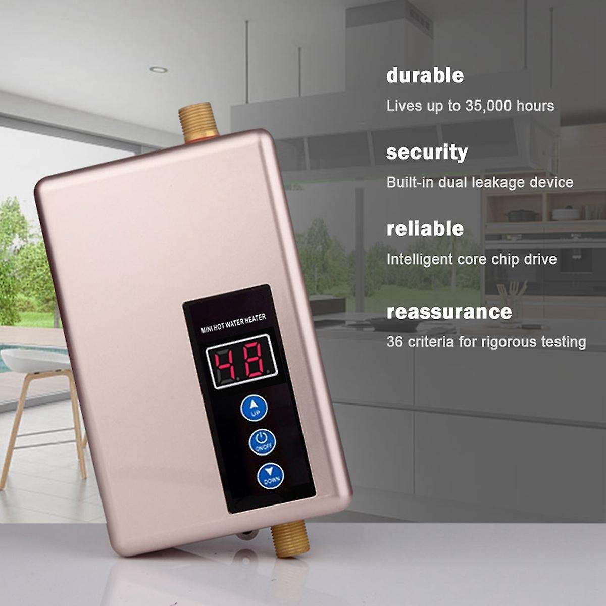 5500w Electric Water Heater 220v Instantaneous Tankless Inverter Water Heater Fast Heating Water Boi