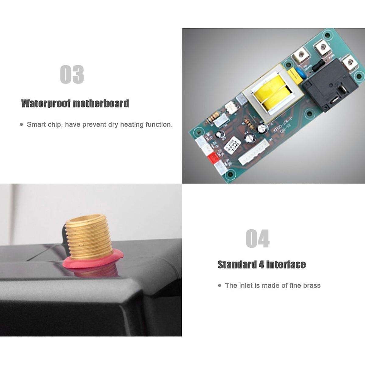 5500w Electric Water Heater 220v Instantaneous Tankless Inverter Water Heater Fast Heating Water Boi