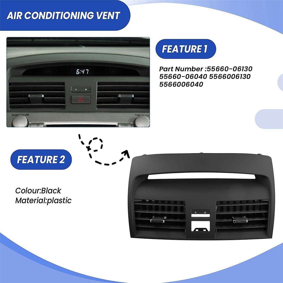 55660-06130 55660-06040 Car Middle Air Conditioner Vent AC Outlet Panel Grille Cover for 06-11 ACV4