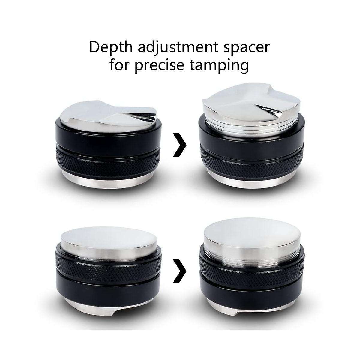 58mm 304 Stainless Steel 3 Angled Slopes and Flat Base Double Head Coffee Powder Tamper Espresso Po