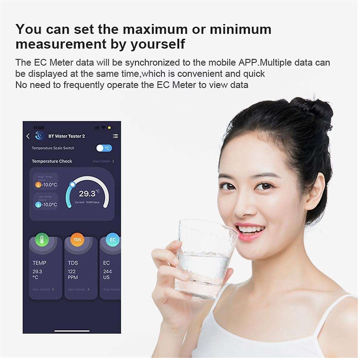 5-In-1 Water Quality Tester EC TDS SALT SG TEMP Digital Detector Portable Bluetooth Water Quality Te