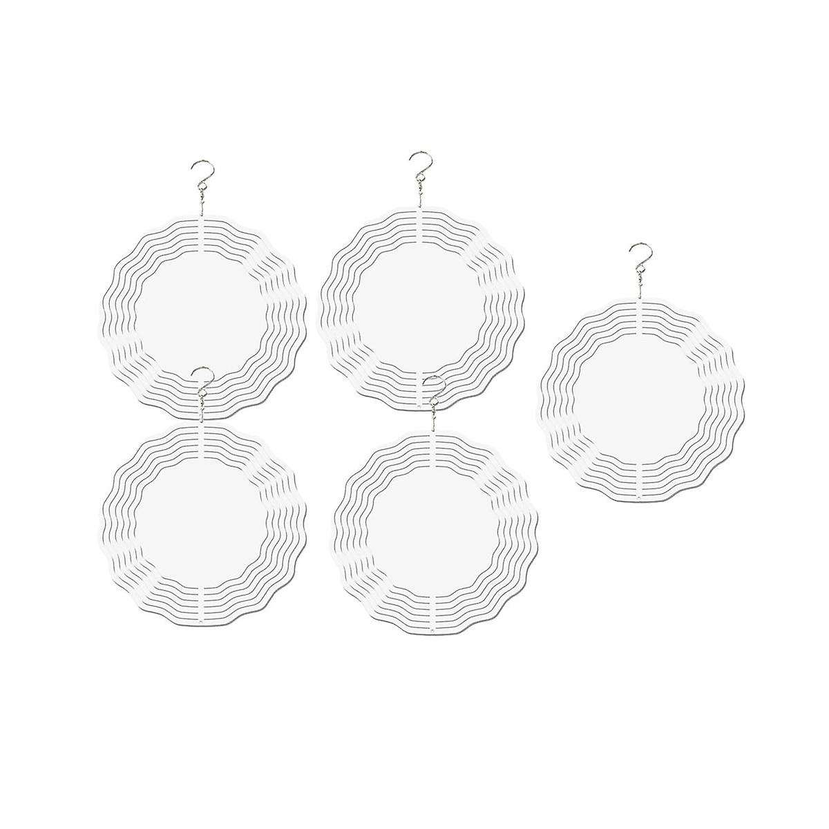 5pcs 10 Inch Sublimation Wind Spinner Blanks 3d Wind Spinners Hanging Wind Spinners for Indoor Outd
