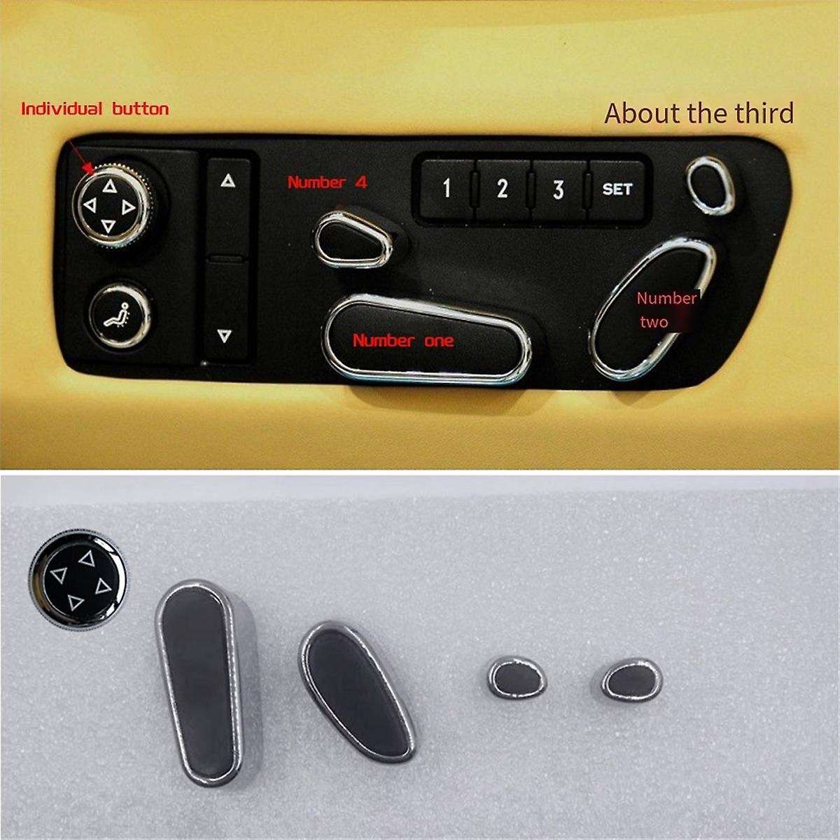 5Pcs Car Seat Button Seat Switch Button Seat Adjustment Cover for GT Flying Spur Mulsanne Bentayga