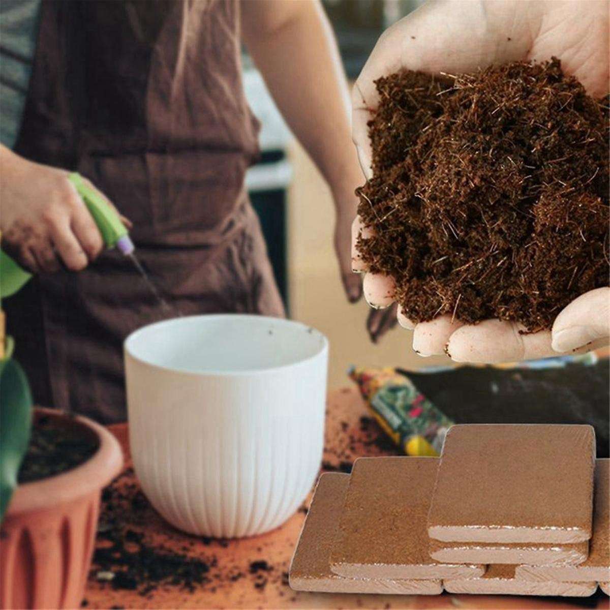 5Pcs Coir Pellet Soil Coconut Fiber Coir Pellet Nutrient Soil Plant Compressed Base Coir Pellet Soil