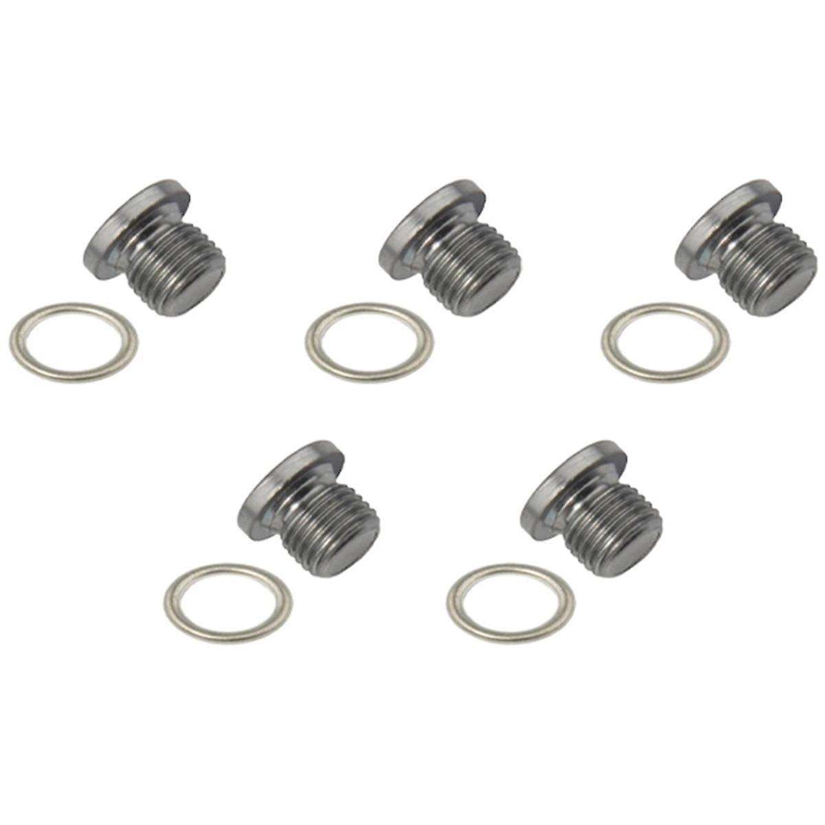 5Pcs Engine Oil Pan Drain Plug Kit CC Q3 Q5 TT N0138157 N91167901