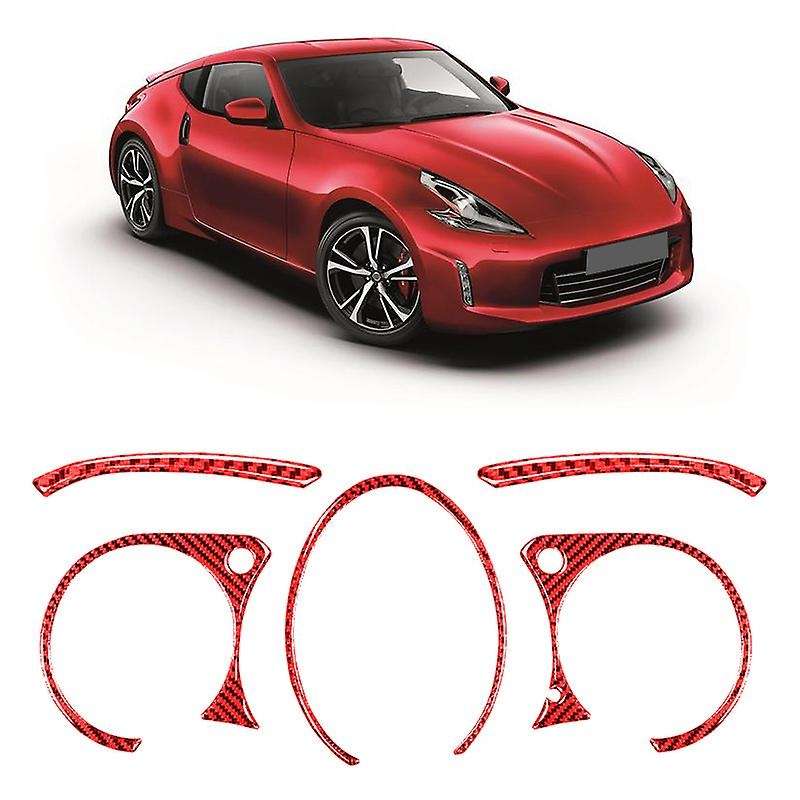 5Pcs for 370Z 2009-2020 Carbon Fiber Stickers Instrument Cluster Panel Bezel Trim Frame Car Interior