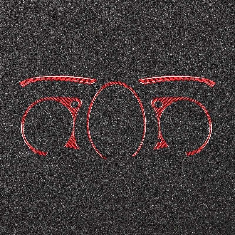 5Pcs for 370Z 2009-2020 Carbon Fiber Stickers Instrument Cluster Panel Bezel Trim Frame Car Interior