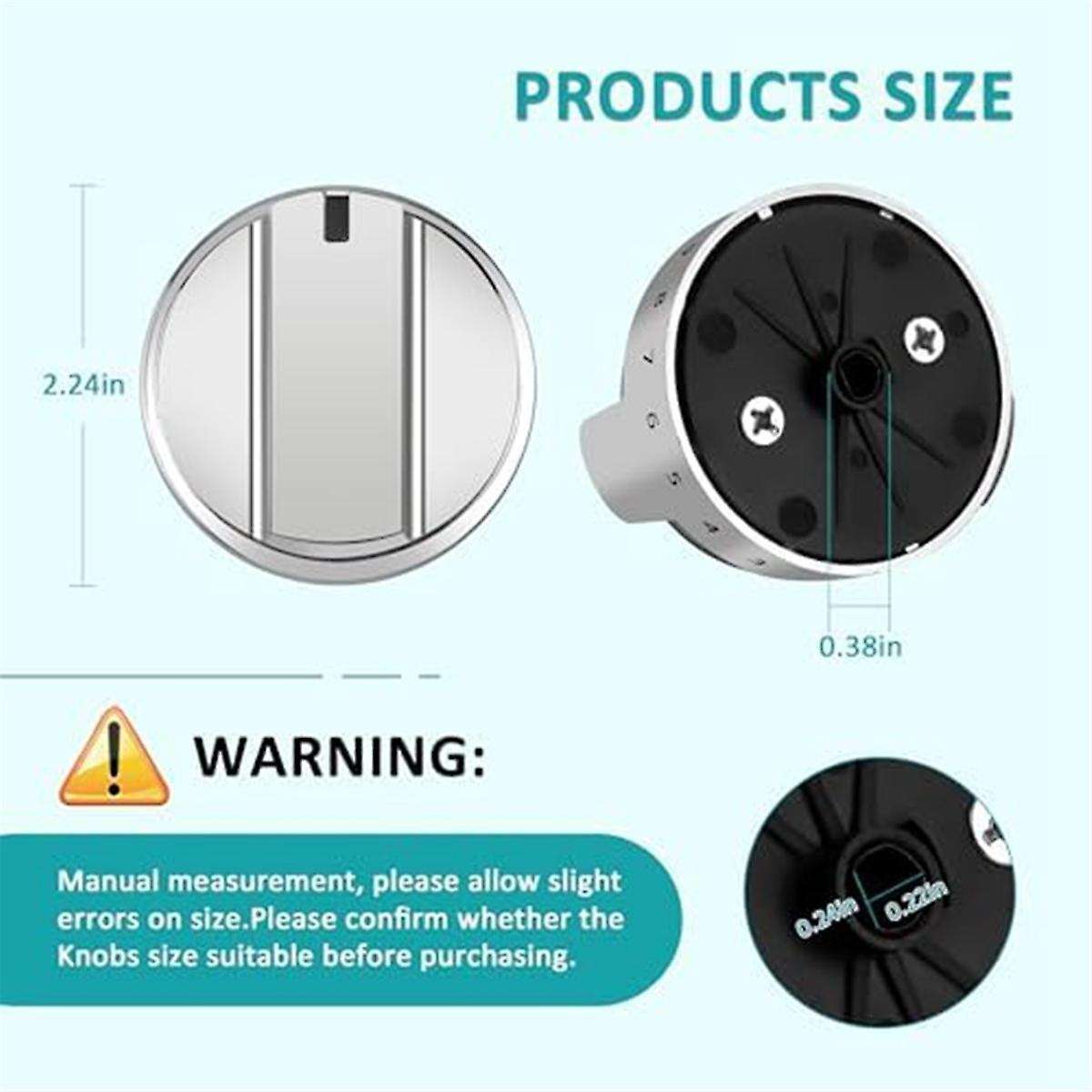 5pcs Gas Stove Knobs Replacement Wb03x24818 Compatible for Stainless Steel