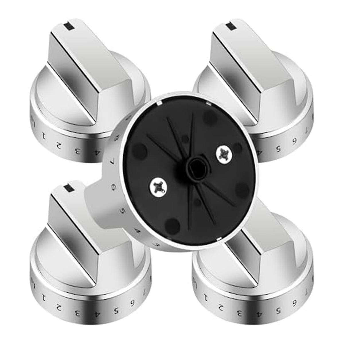 5pcs Gas Stove Knobs Replacement Wb03x24818 Compatible for Stainless Steel