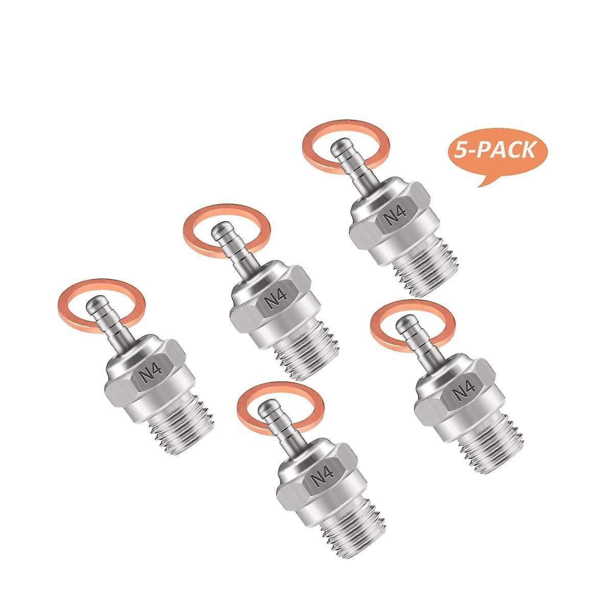 5Pcs Hot Glow Plug N4 Spark Nitro Engine Parts Replace OS for Redcat 1/8 1/10 RC Car Truck