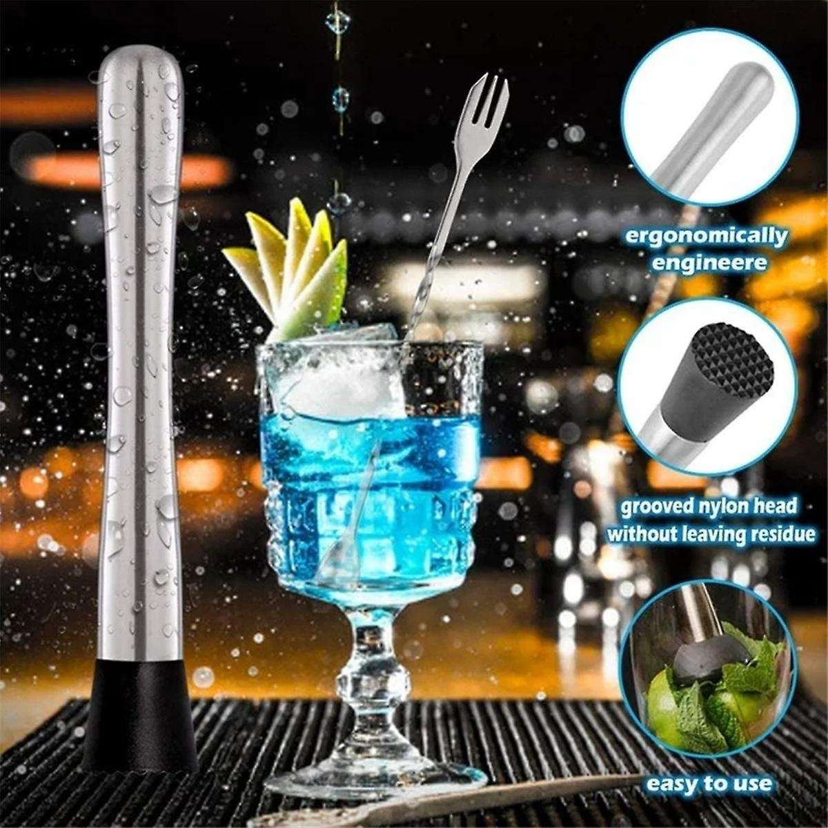 5pcs Professional Bar Tools, Ice Strainer, Cocktail Bartending Tool Set, Wine Bottle Opener, Stirrin