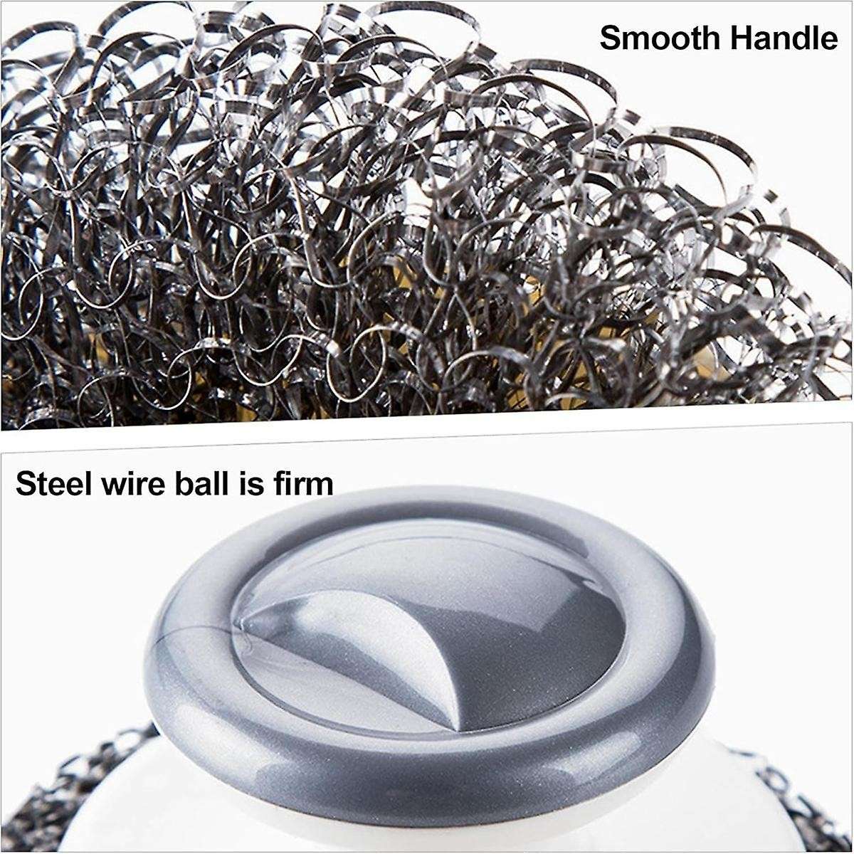 5Pcs Stainless Steel Scrubber with Handle,Heavy Duty Dish Scrubber Cleaning Brush for Pots, Pans