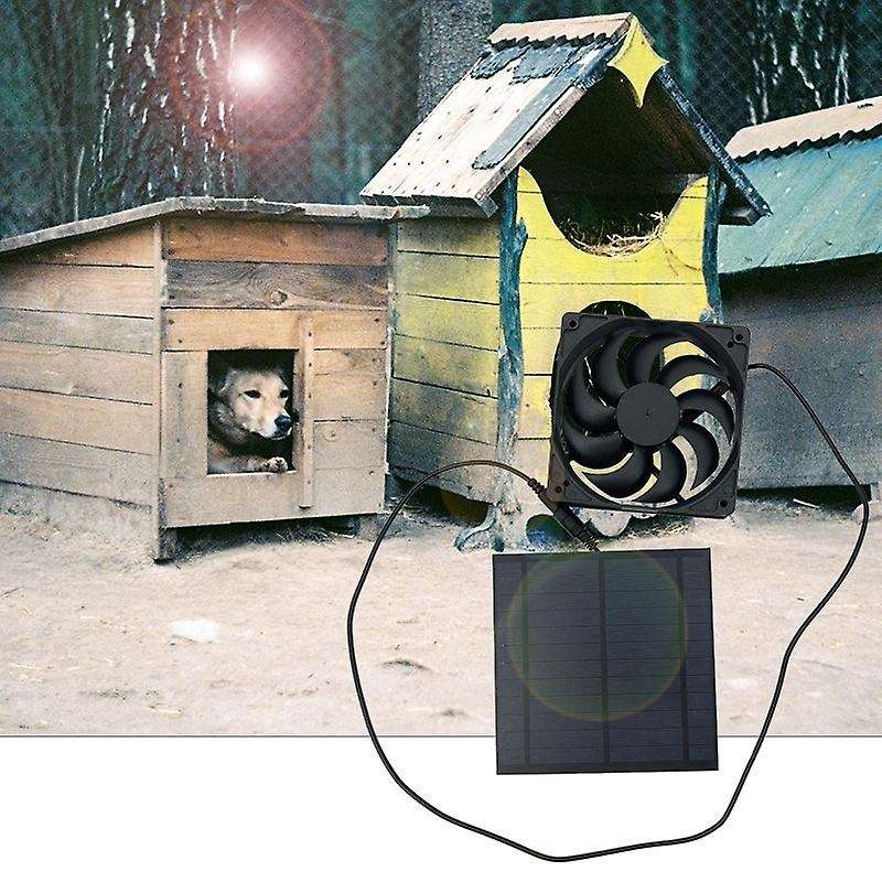 5W 6V 6 Inch Solar Exhaust Fan Air Extractor Mini Ventilator Solar Panel Powered Fan for Dog Chicken