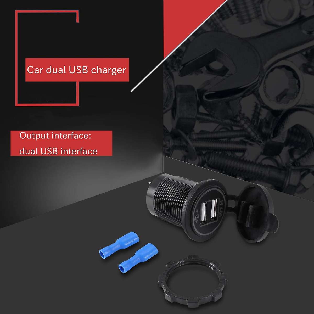 5V 4.8A Dual Usb Charger Socket Adapter Power Socket Compatible 12V 24V Car Ship Rv