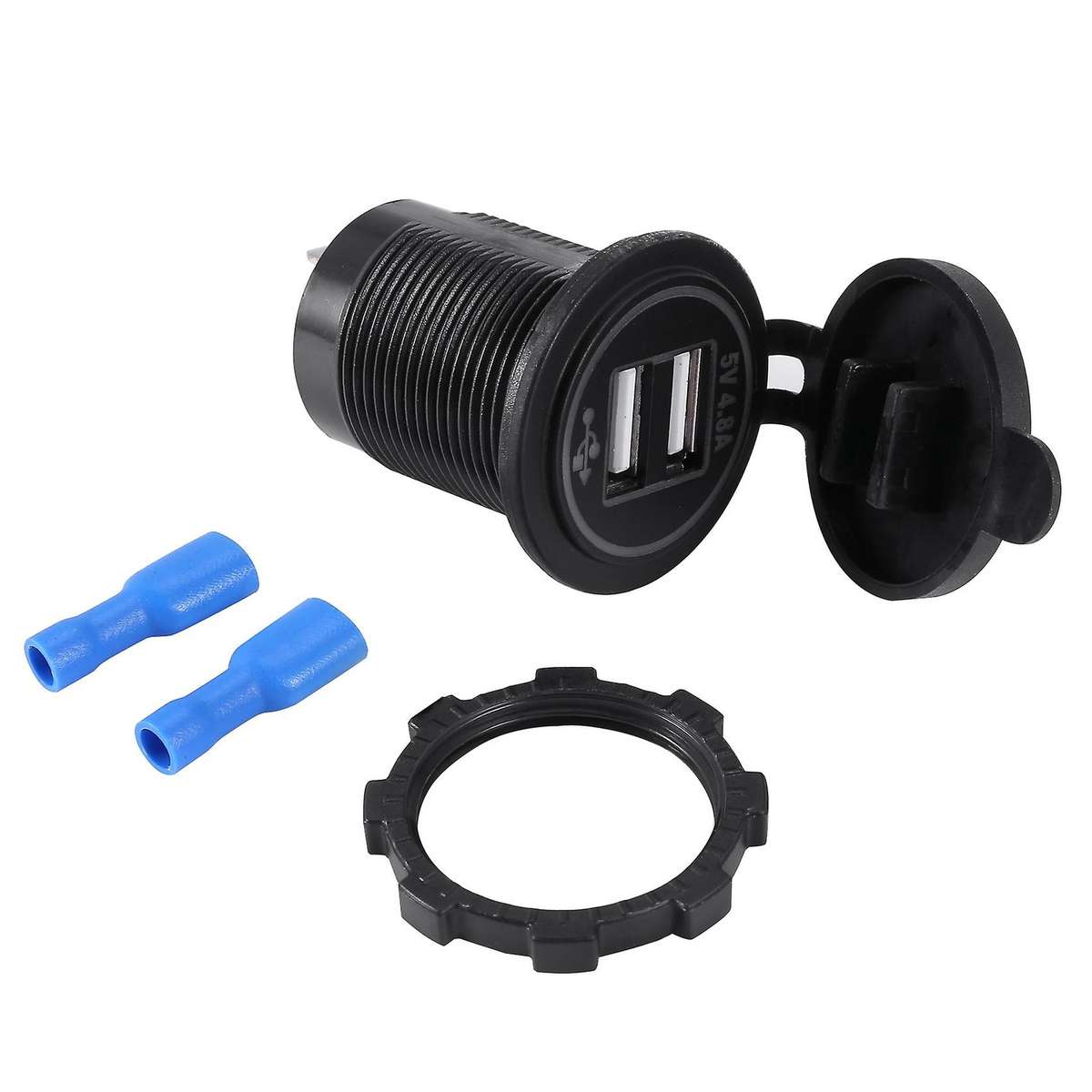 5V 4.8A Dual Usb Charger Socket Adapter Power Socket Compatible 12V 24V Car Ship Rv