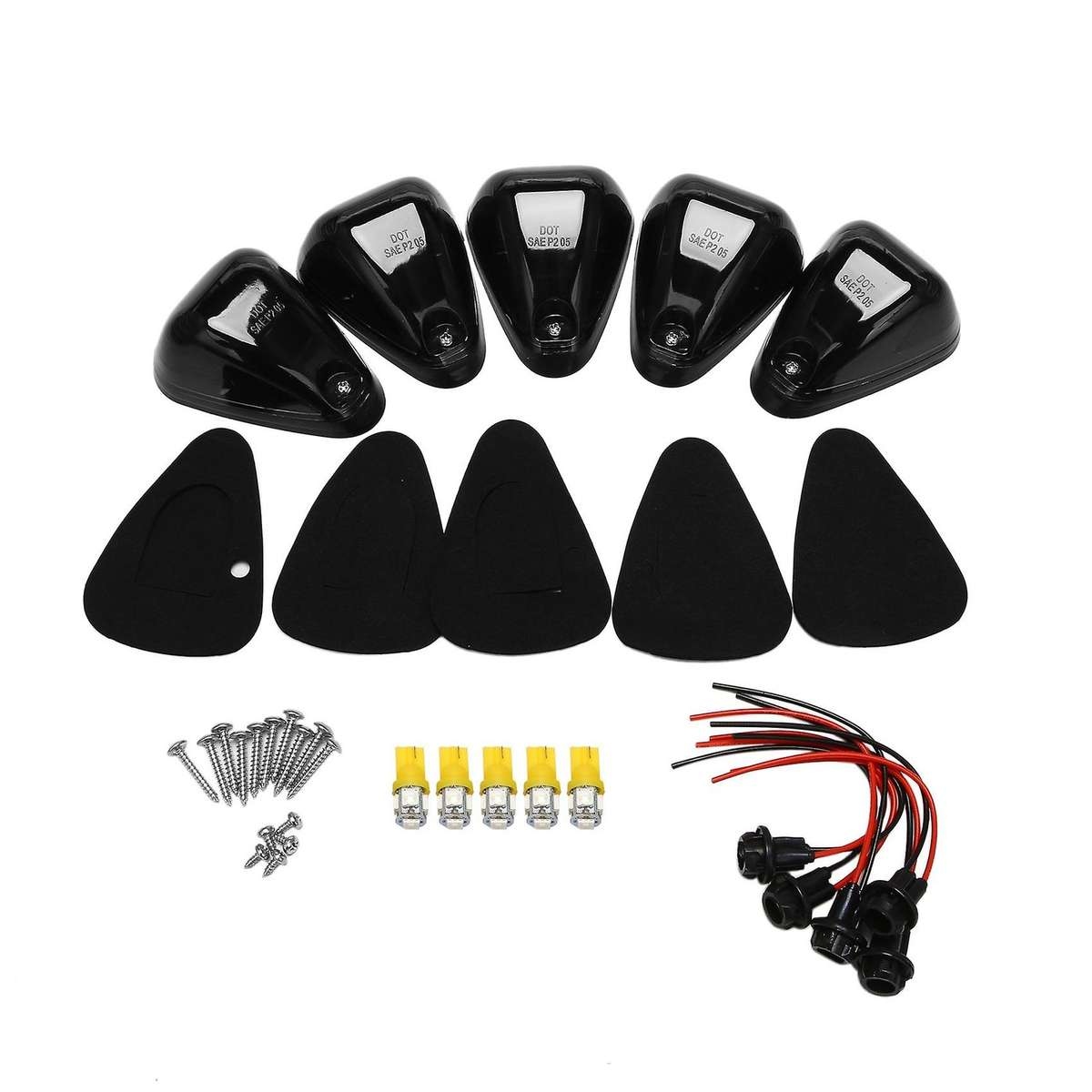 5X Cab Roof Top Marker Running Car Lights Set Lamp Lens Bulbs Signal for Truck SUV Yellow light