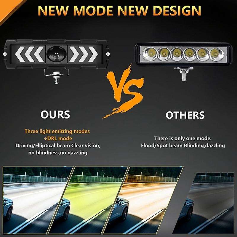 6 Inch Led Light Bar Offroad Driving Running Working Light Fog Lamps Spotlights for Truck Atv Suv Ut