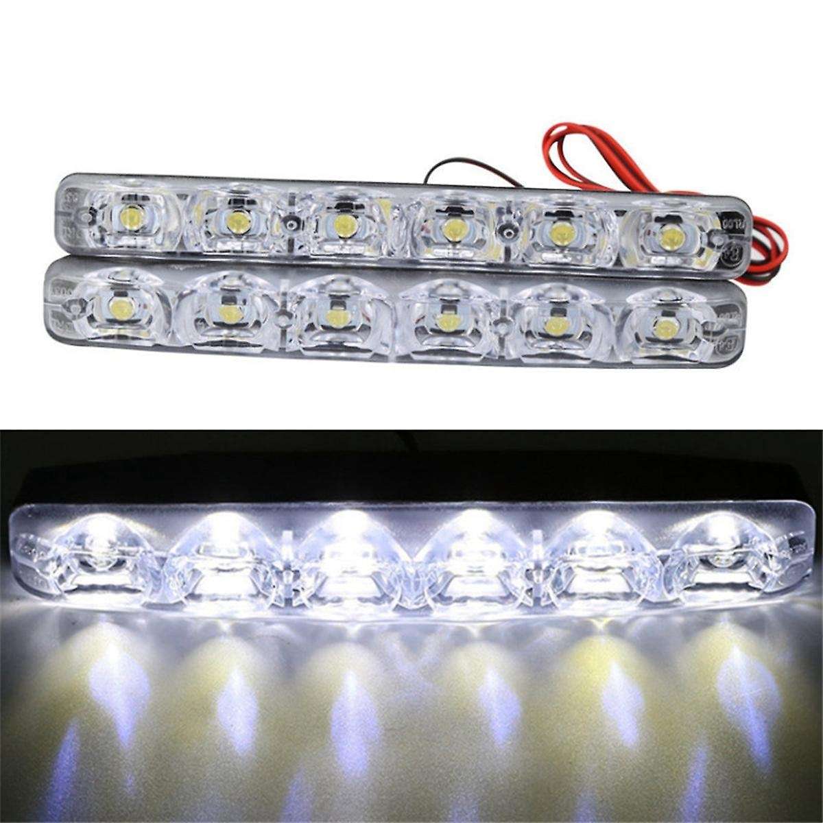 6 LED Super Bright Daytime Running Lights Car Center Grille Decorative Lights for General Car Lights