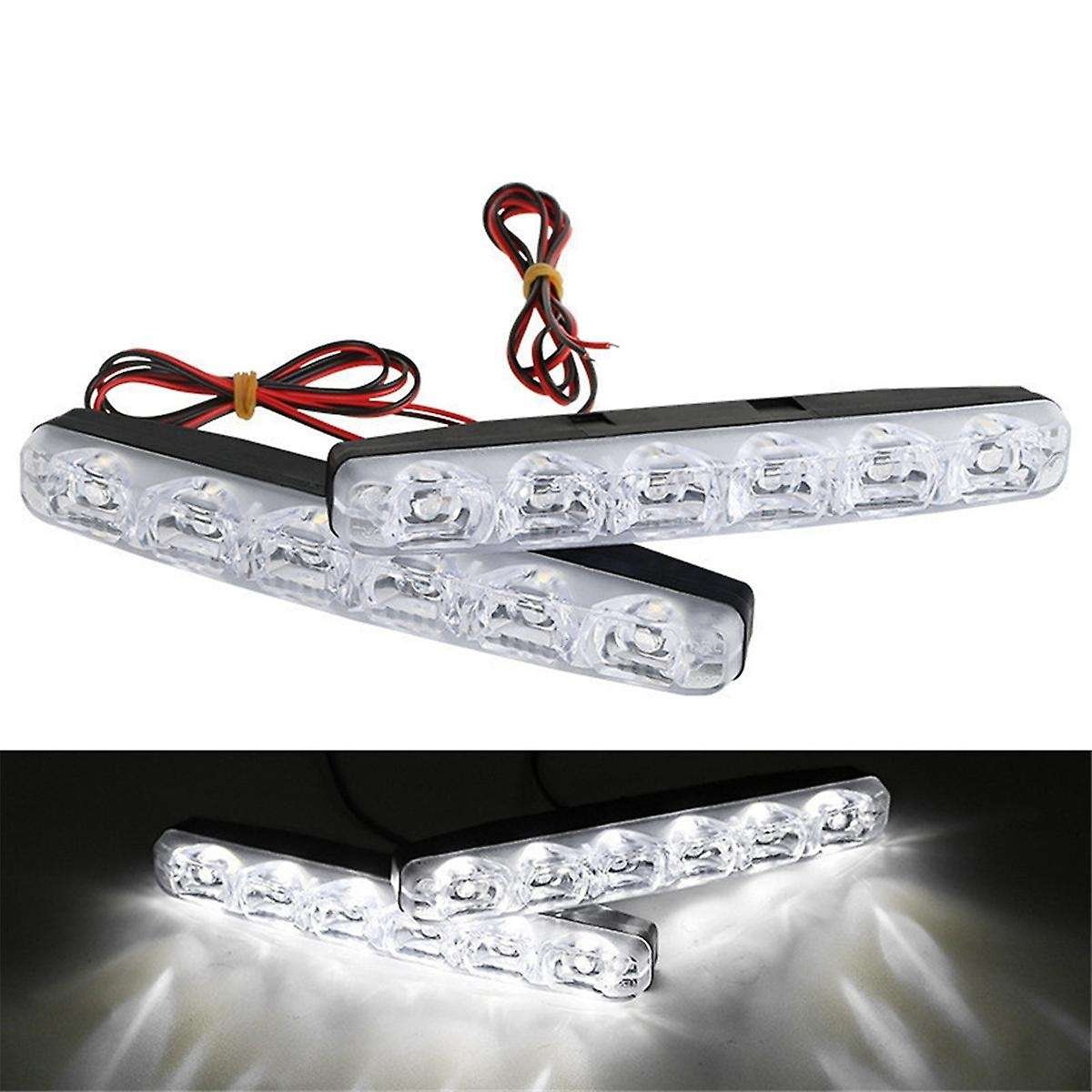 6 LED Super Bright Daytime Running Lights Car Center Grille Decorative Lights for General Car Light