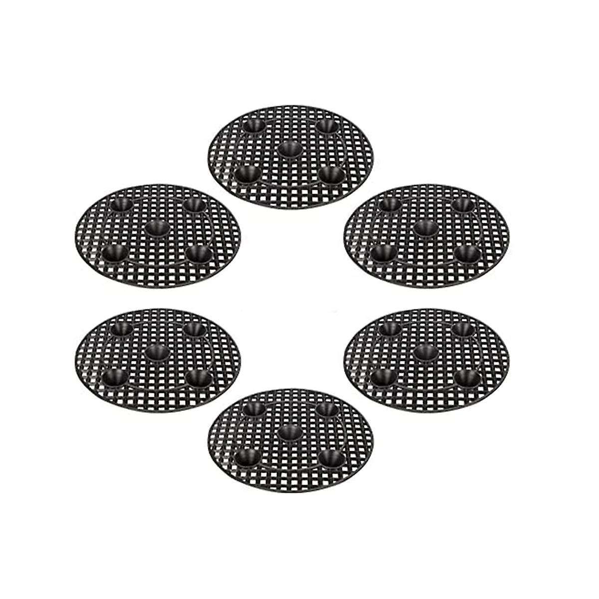 6 Pack Plant Level Planters, Black Round Plant Planter Holder for Indoor Outdoor Garden Floor Prote