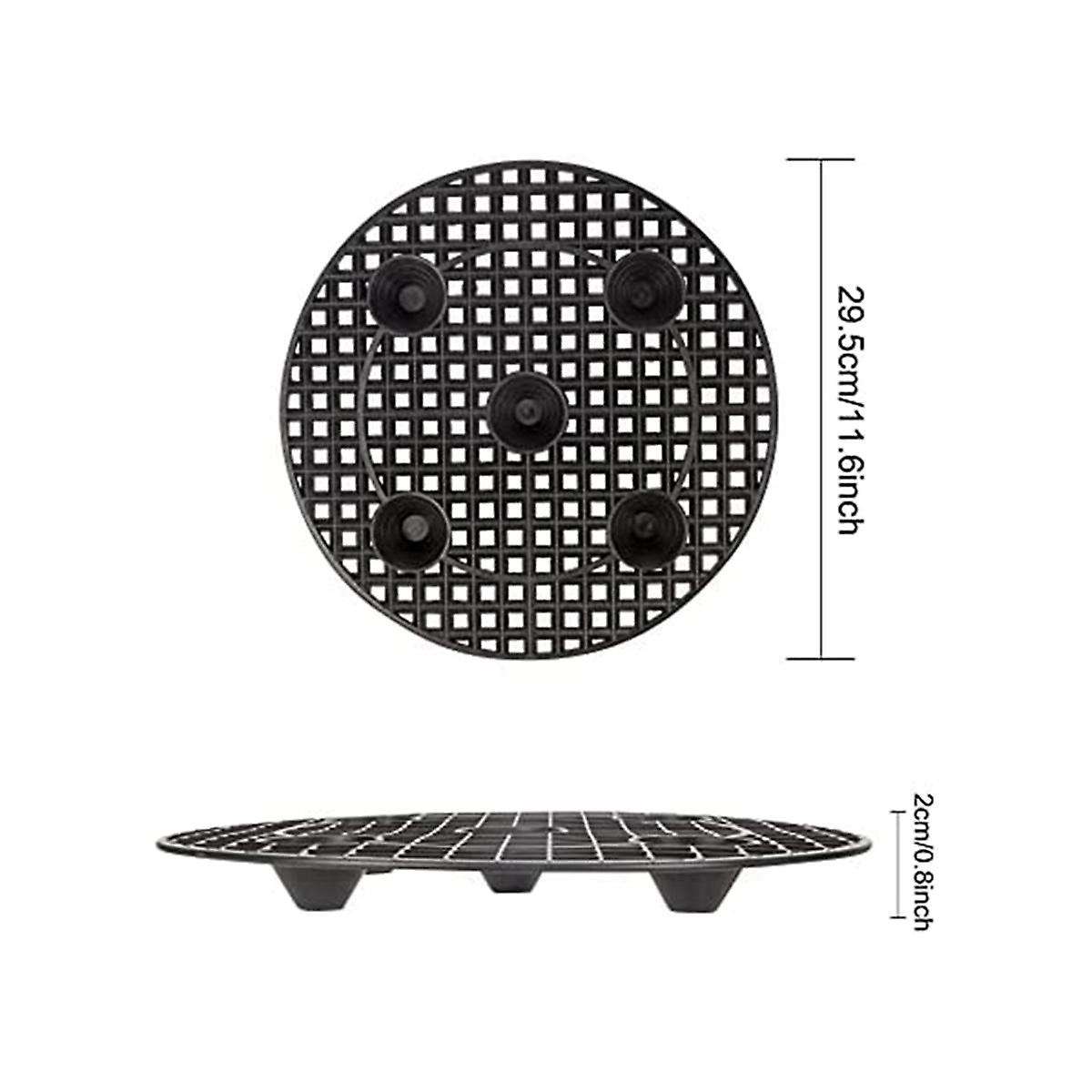 6 Pack Plant Level Planters, Black Round Plant Planter Holder for Indoor Outdoor Garden Floor Prote