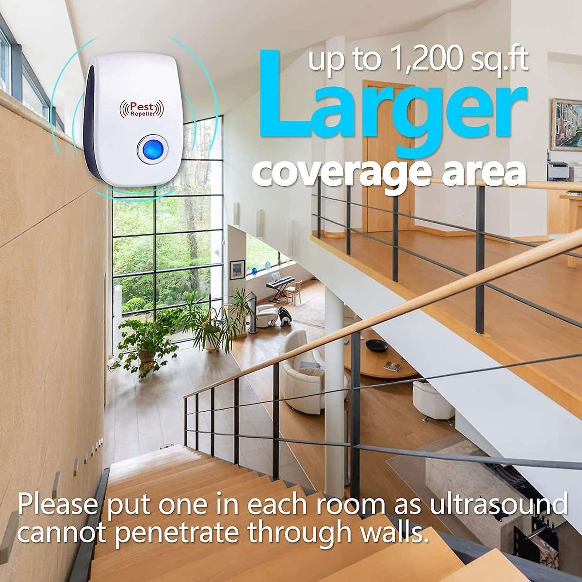 6 Pack Ultrasonic Repeller Electronic Plug In Mouse Roach Bug Indoor Home Kitchen,us Plug