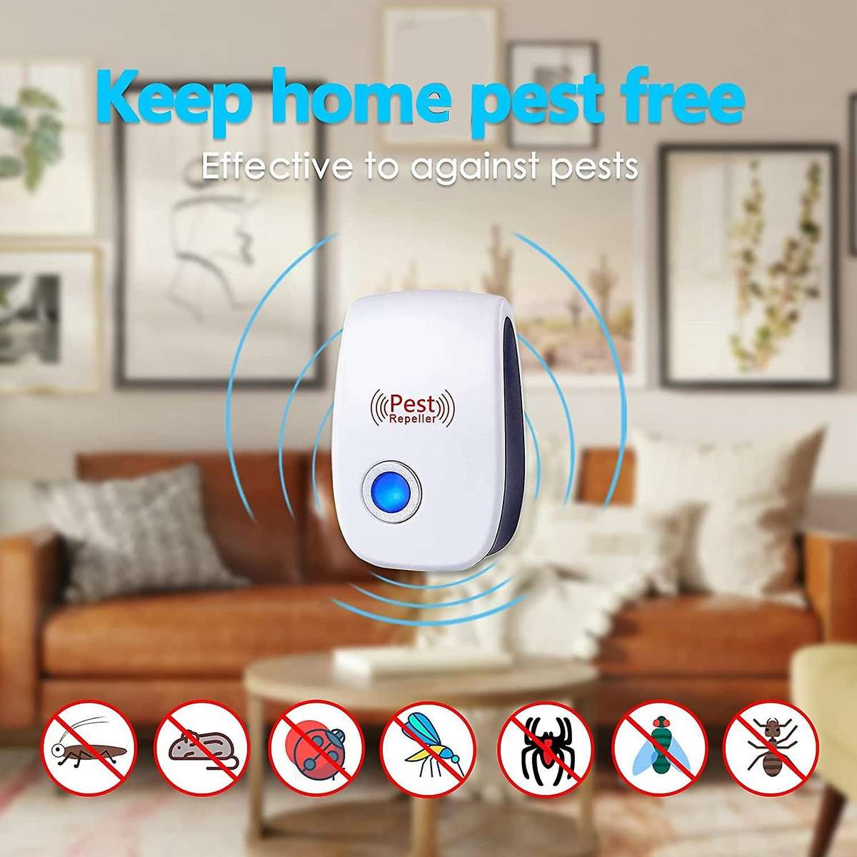6 Pack Ultrasonic Repeller Electronic Plug In Mouse Roach Bug Indoor Home Kitchen,us Plug