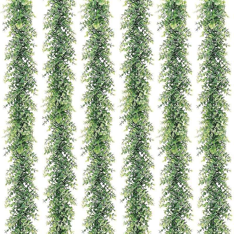 6 Packs 6 Feet Artificial Eucalyptus Garland, Artificial Vines Faux Eucalyptus Greenery Garland, Ha