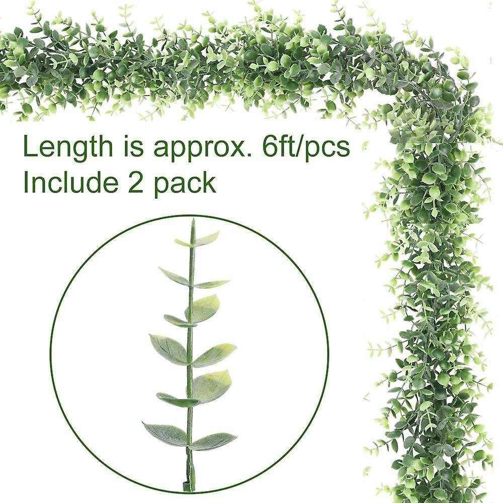 6 Packs 6 Feet Artificial Eucalyptus Garland, Artificial Vines Faux Eucalyptus Greenery Garland, Ha