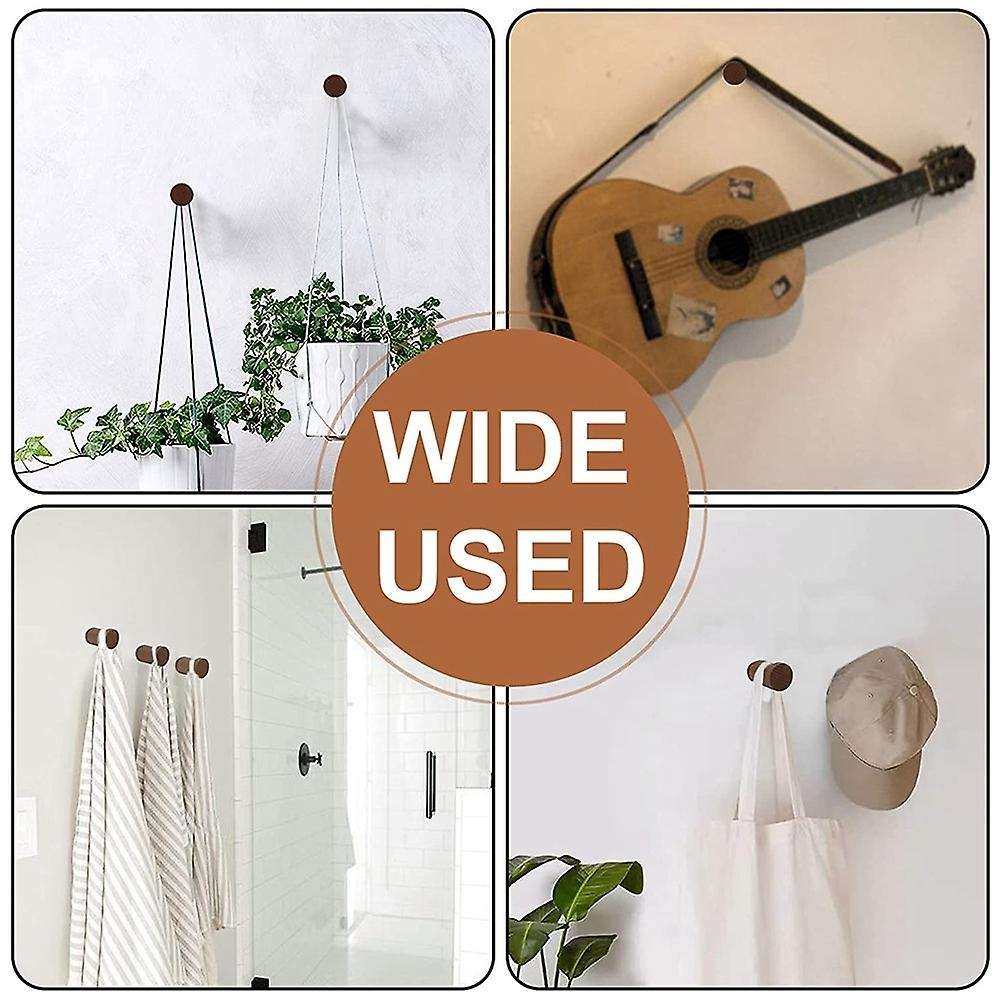 6 Pack Wooden Wall Hooks,Wood Wall Hanger Handmade Decorative Wood Coat Pegs Wall Mounted Modern Hoo