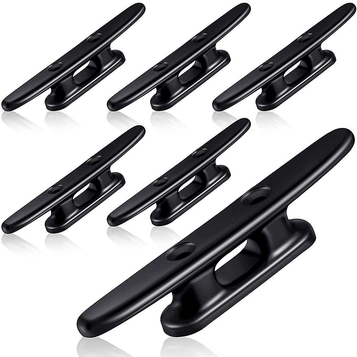 6 Pcs Black Boat Cleat Kayak Cleats Boat Dock Cleats Kayak Canoe Cleat 4 Inch Nylon Cleats for Boat
