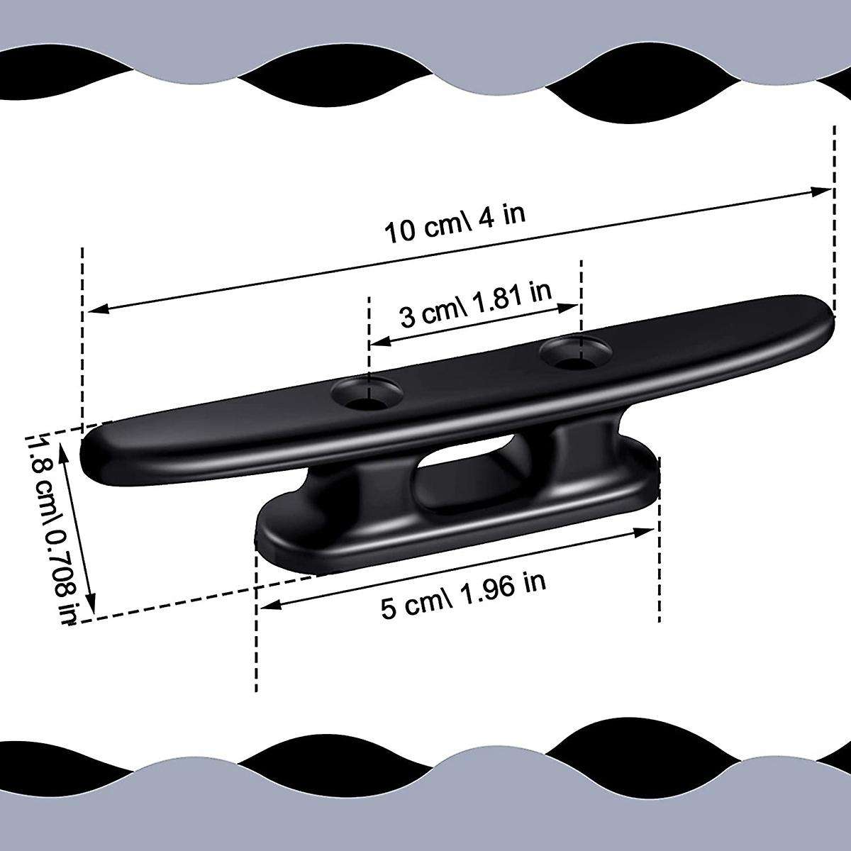 6 Pcs Black Boat Cleat Kayak Cleats Boat Dock Cleats Kayak Canoe Cleat 4 Inch Nylon Cleats for Boat