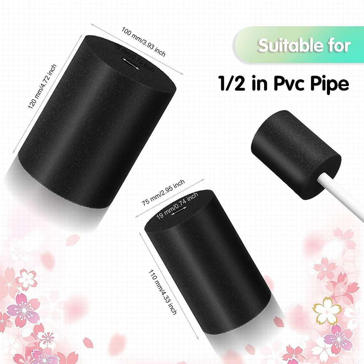 6 Pcs Cup Turner Foam Tumbler Inserts for 3/4 Inch PVC Pipe Tumbler Inserts Fit 10 Oz to 40 Oz Tumbl