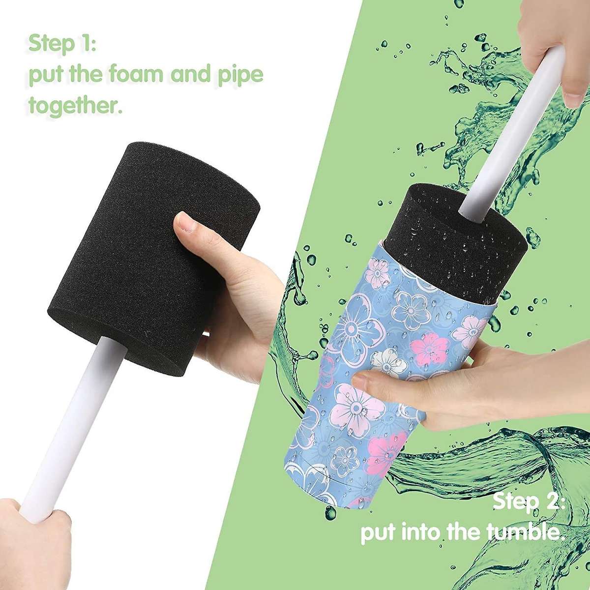 6 Pcs Cup Turner Foam Tumbler Inserts for 3/4 Inch PVC Pipe Tumbler Inserts Fit 10 Oz to 40 Oz Tumbl